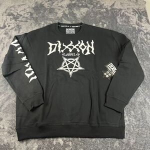 Dixxon Flannel Co Pentagram Spellout Crewneck Sweatshirt Fleece Black 3XL NWT